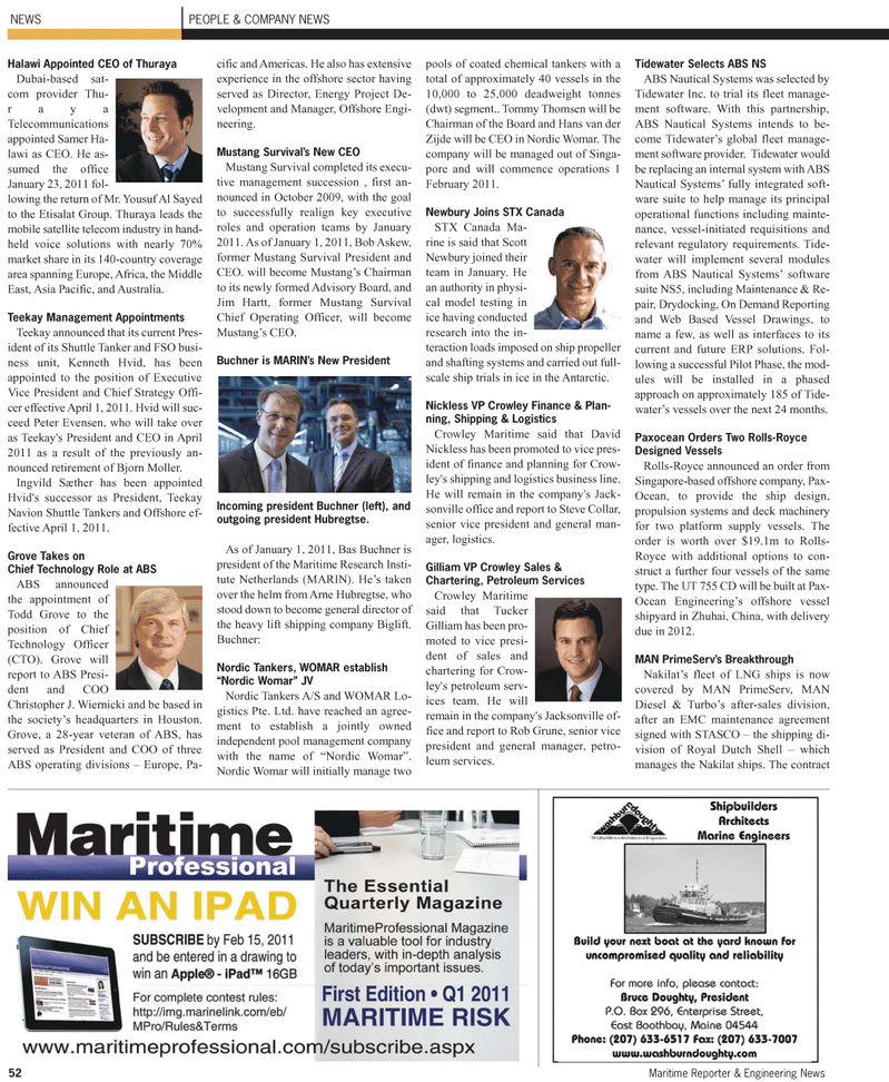 Maritime Reporter Magazine, page 52,  Feb 2011