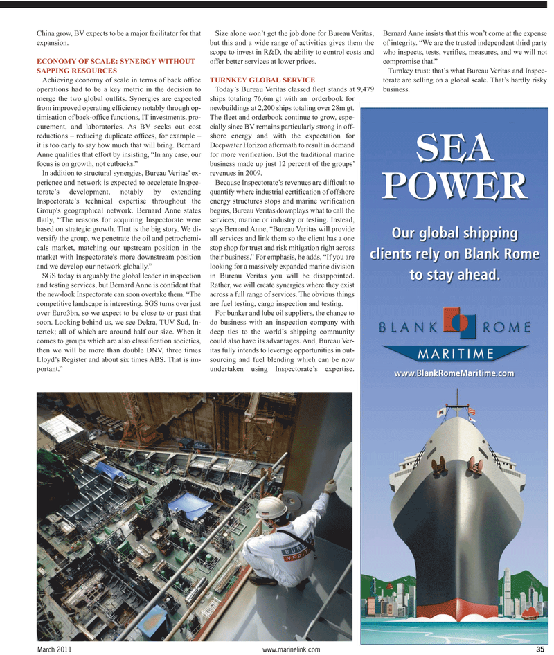 Maritime Reporter Magazine, page 35,  Mar 2011