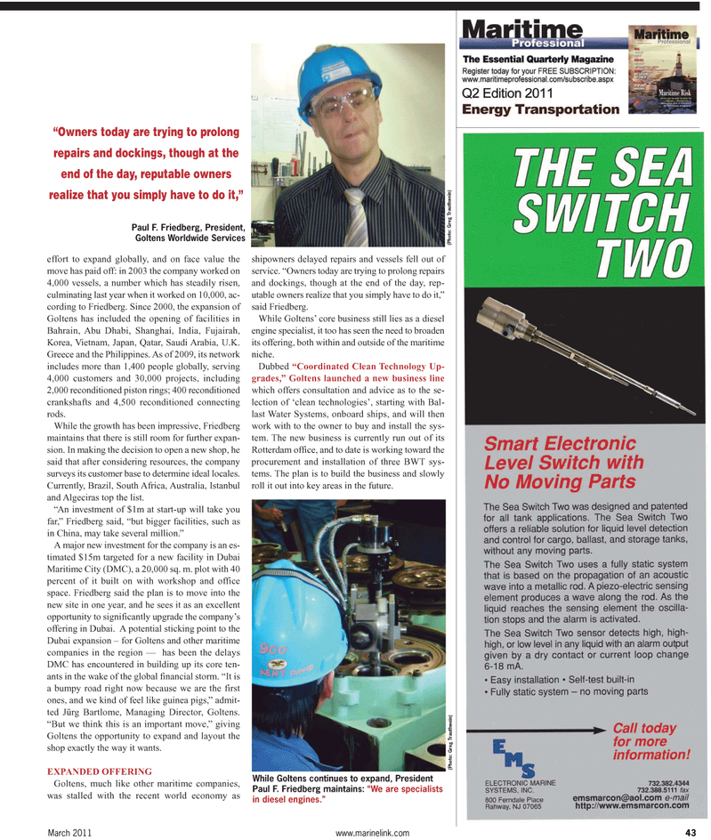 Maritime Reporter Magazine, page 43,  Mar 2011