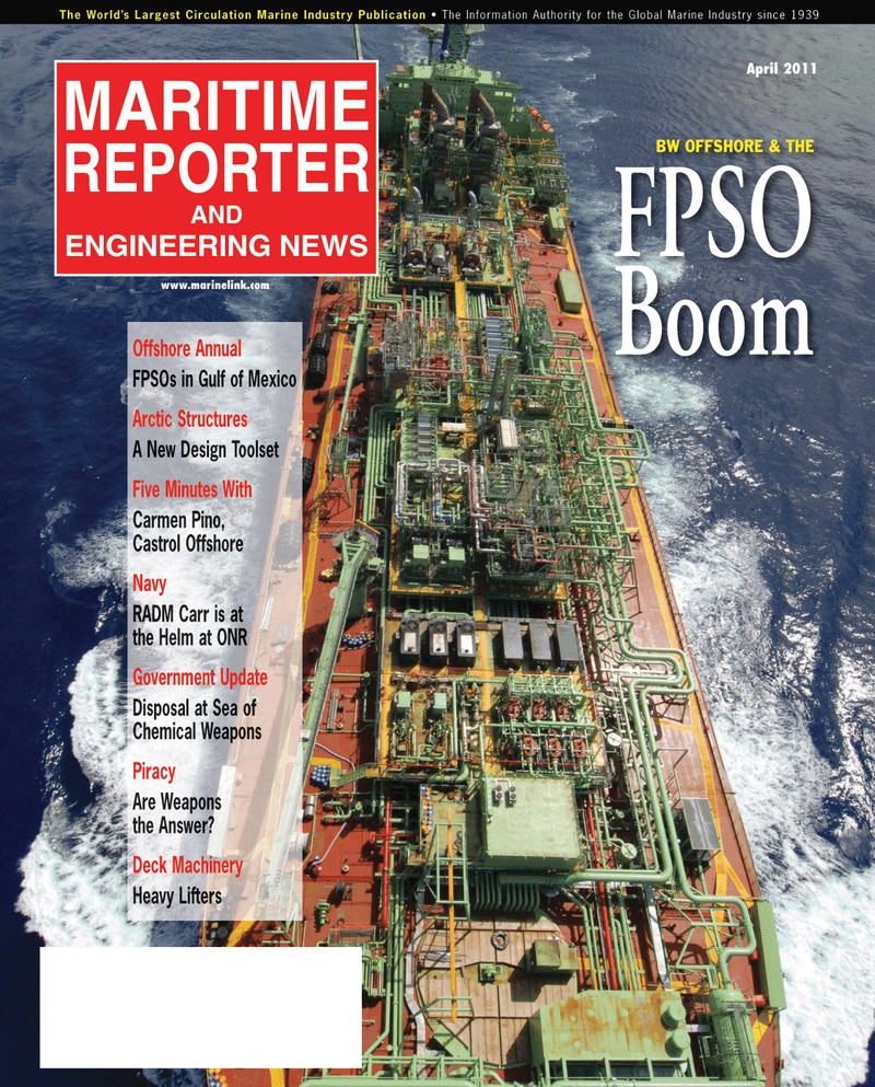 Maritime Reporter Magazine Cover Apr 2011 - Offshore Annual