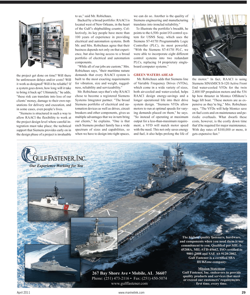 Maritime Reporter Magazine, page 29,  Apr 2011