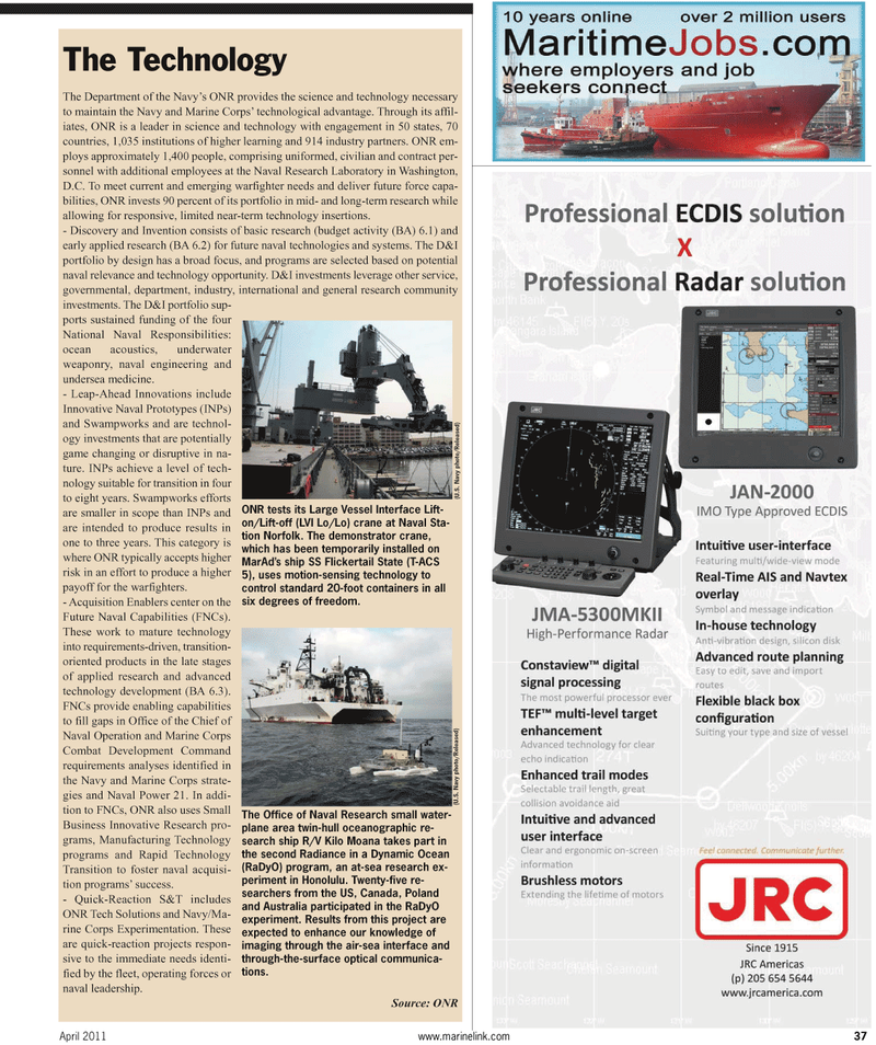 Maritime Reporter Magazine, page 37,  Apr 2011