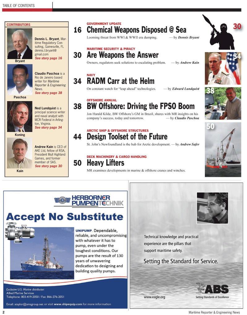 Maritime Reporter Magazine, page 2,  Apr 2011