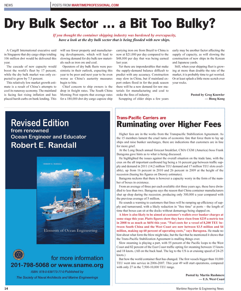 Maritime Reporter Magazine, page 14,  May 2011