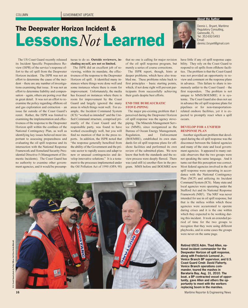 Maritime Reporter Magazine, page 16,  May 2011
