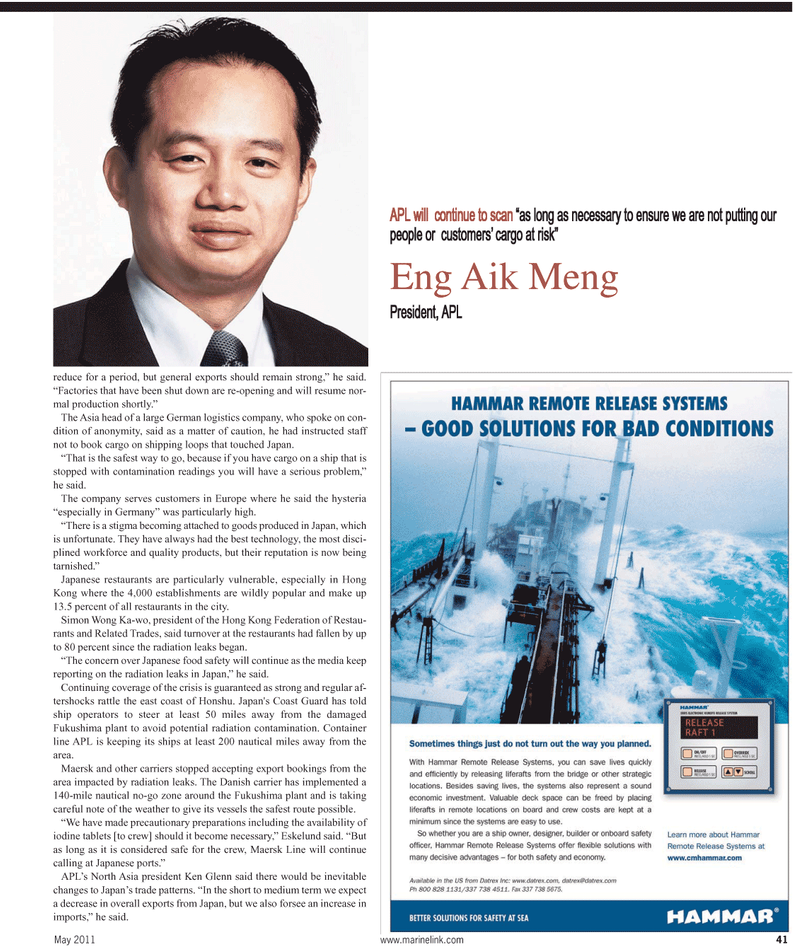 Maritime Reporter Magazine, page 41,  May 2011