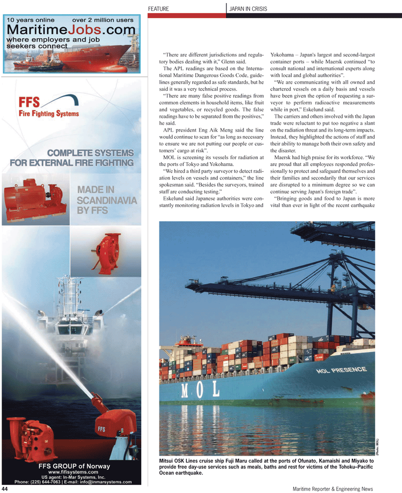 Maritime Reporter Magazine, page 44,  May 2011