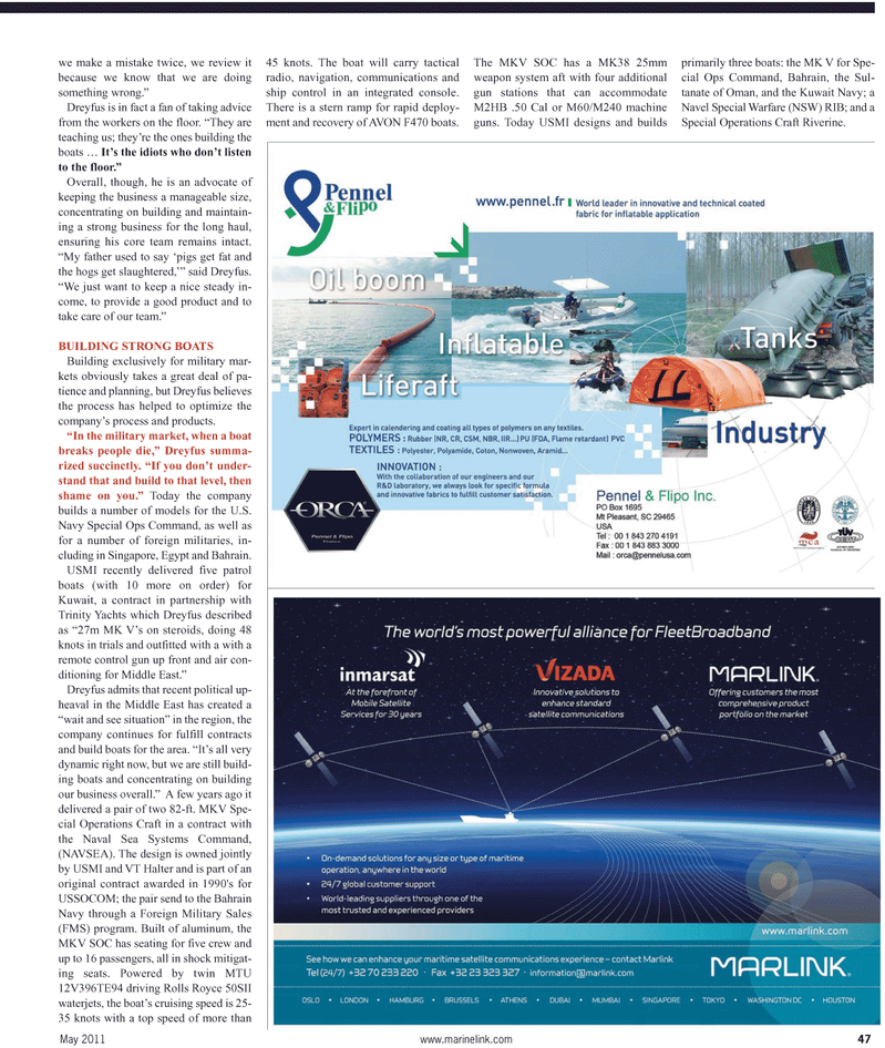 Maritime Reporter Magazine, page 47,  May 2011