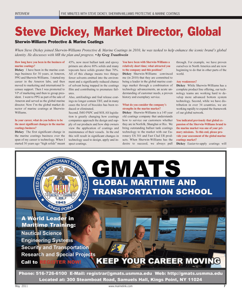 Maritime Reporter Magazine, page 7,  May 2011