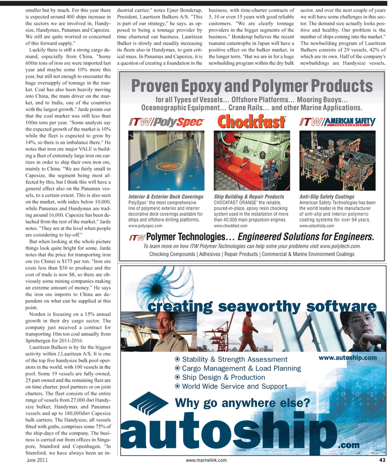 Maritime Reporter Magazine, page 47,  Jun 2011