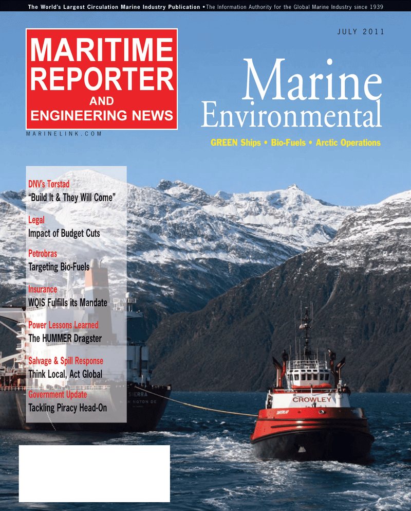 Maritime Reporter Magazine Cover Jul 2011 - The Green Ship Edition