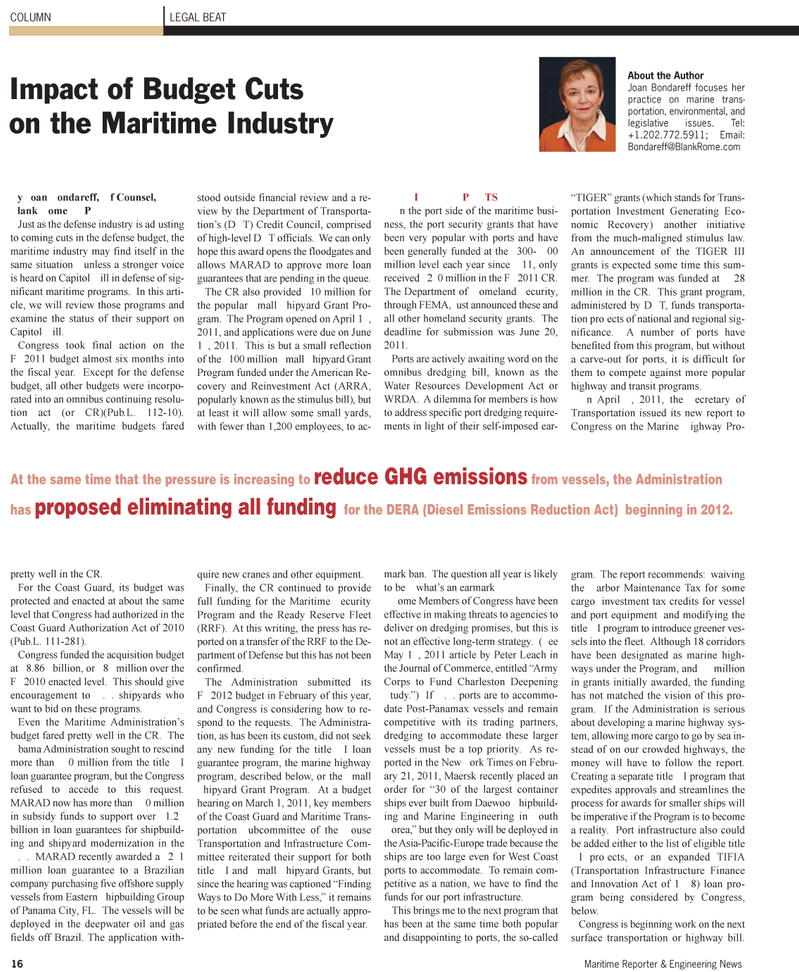Maritime Reporter Magazine, page 16,  Jul 2011