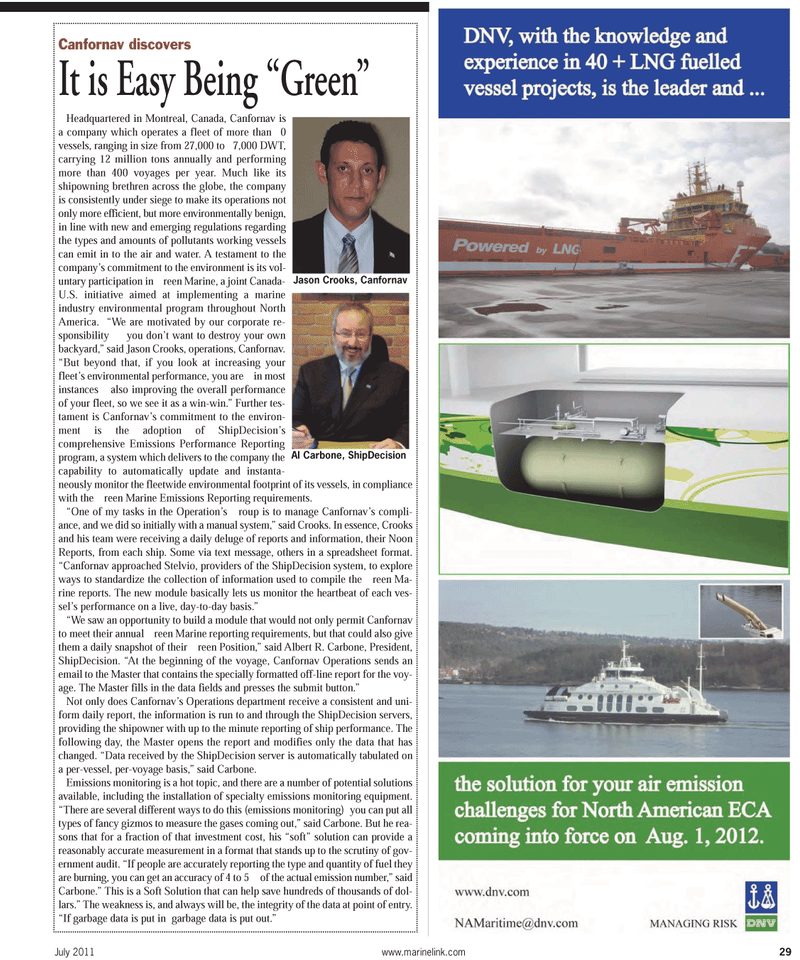 Maritime Reporter Magazine, page 29,  Jul 2011
