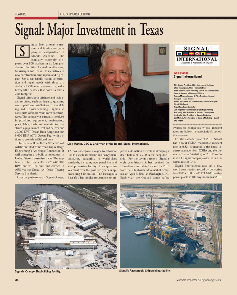 Maritime Reporter Magazine, page 34,  Aug 2011