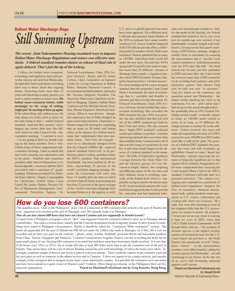 Maritime Reporter Magazine, page 46,  Aug 2011