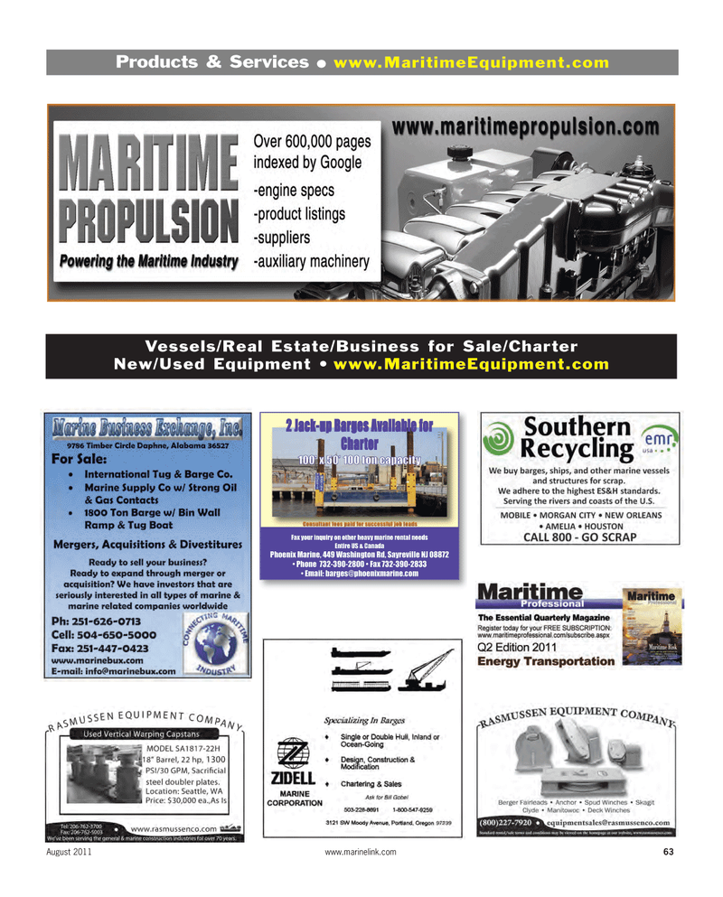 Maritime Reporter Magazine, page 63,  Aug 2011