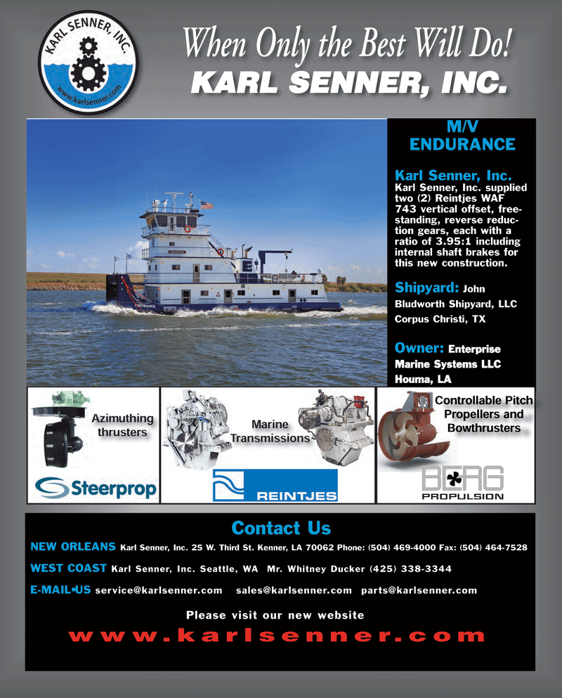 Maritime Reporter Magazine, page 4th Cover,  Aug 2011