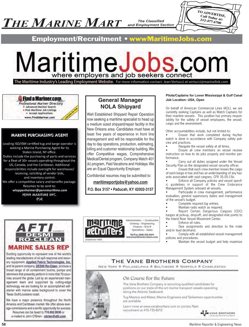 Maritime Reporter Magazine, page 58,  Sep 2011