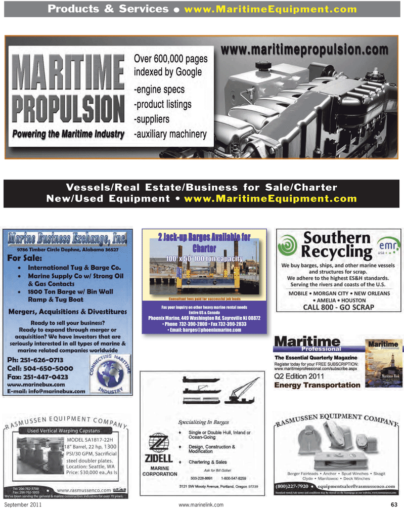 Maritime Reporter Magazine, page 63,  Sep 2011