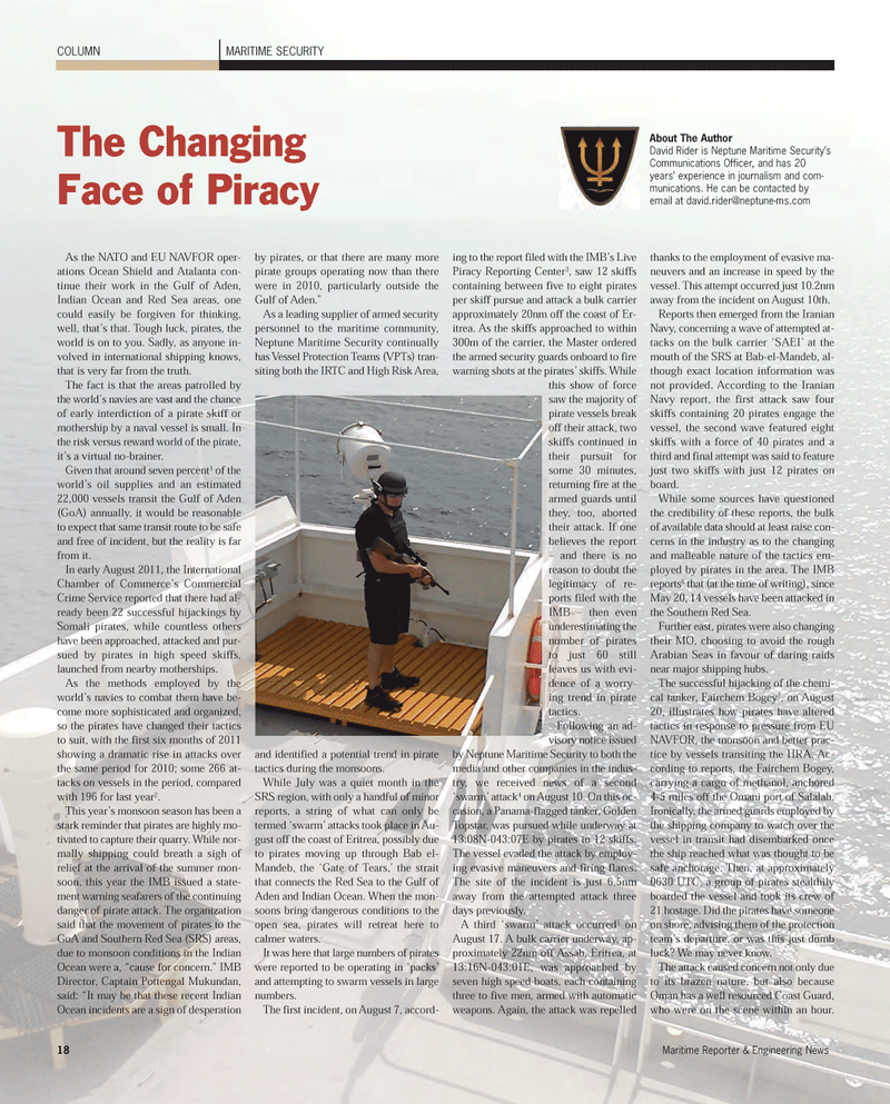 Maritime Reporter Magazine, page 18,  Oct 2011