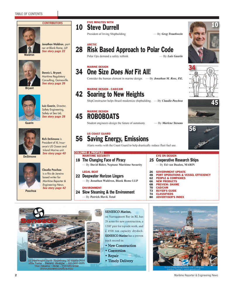 Maritime Reporter Magazine, page 2,  Oct 2011
