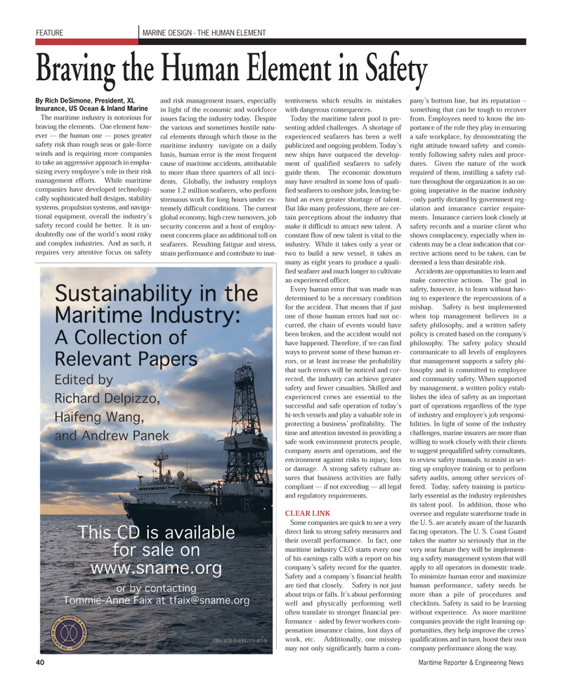 Maritime Reporter Magazine, page 40,  Oct 2011