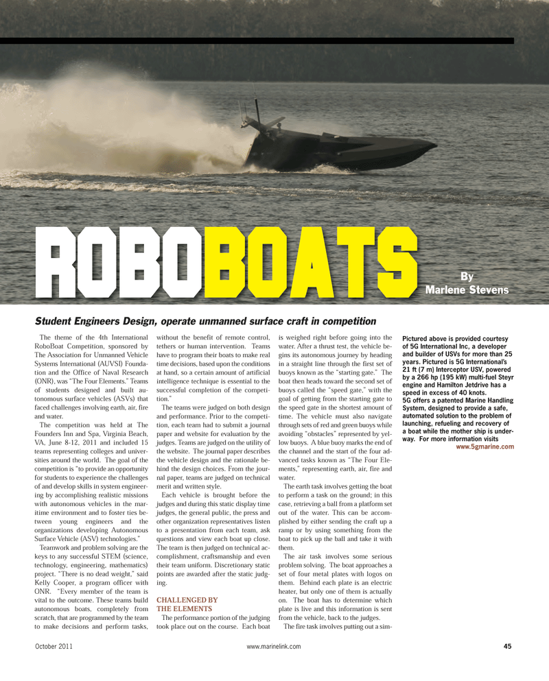 Maritime Reporter Magazine, page 45,  Oct 2011