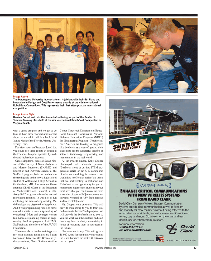 Maritime Reporter Magazine, page 47,  Oct 2011