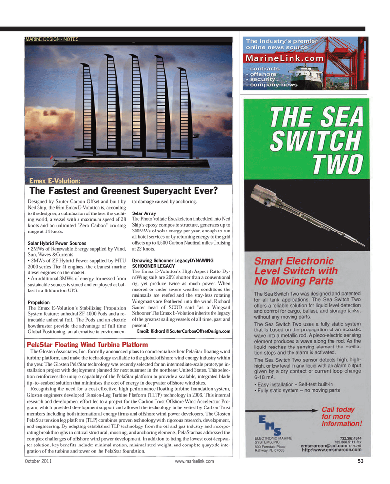 Maritime Reporter Magazine, page 53,  Oct 2011