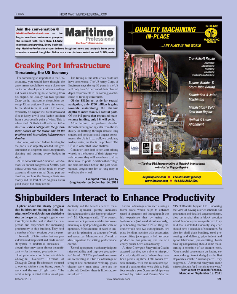 Maritime Reporter Magazine, page 59,  Oct 2011