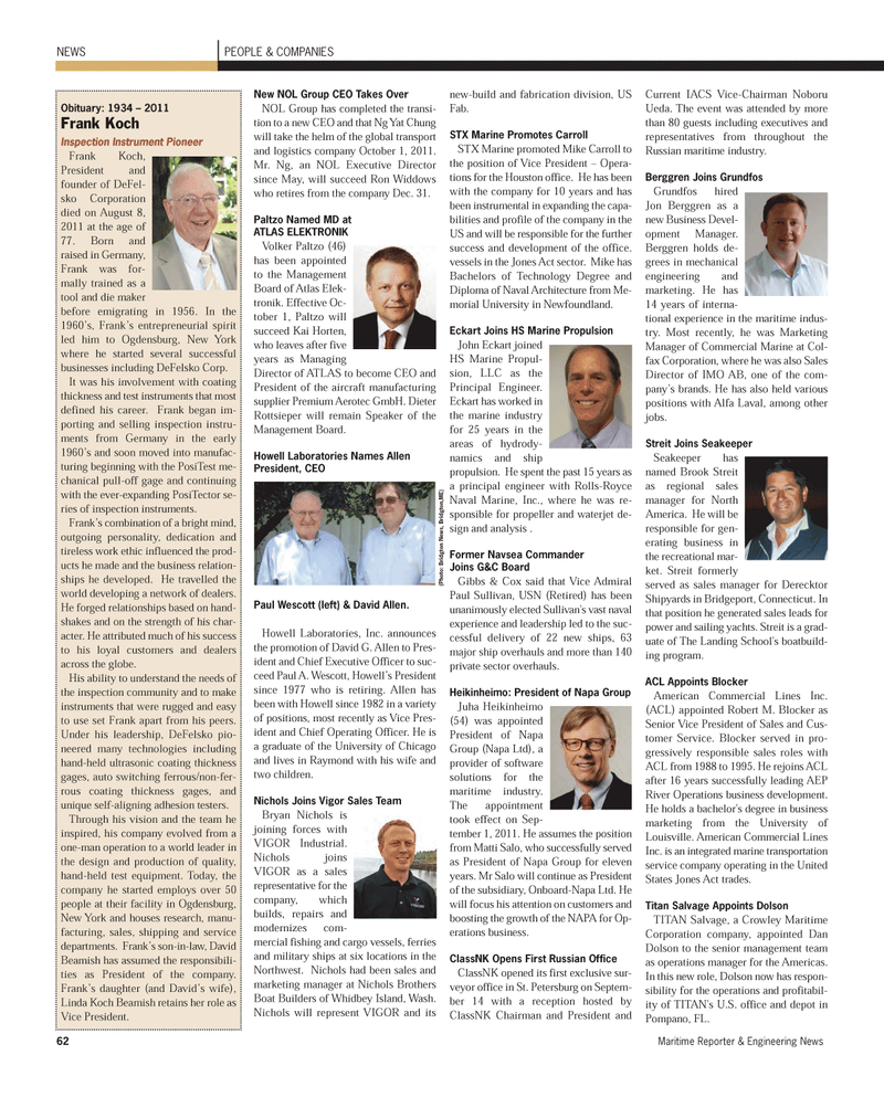 Maritime Reporter Magazine, page 62,  Oct 2011