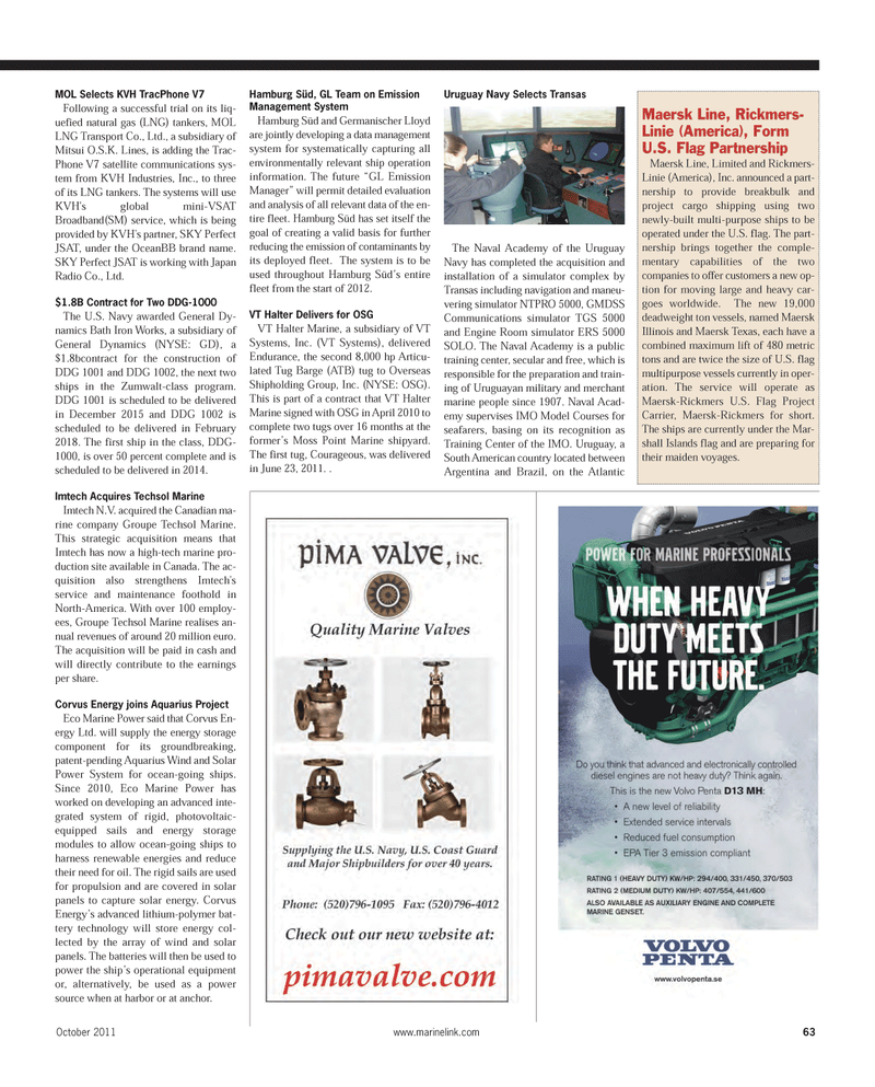 Maritime Reporter Magazine, page 63,  Oct 2011
