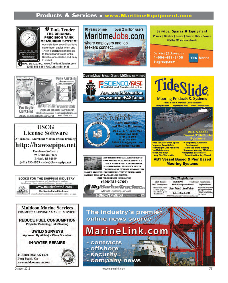 Maritime Reporter Magazine, page 77,  Oct 2011