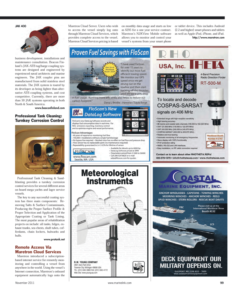 Maritime Reporter Magazine, page 99,  Nov 2011