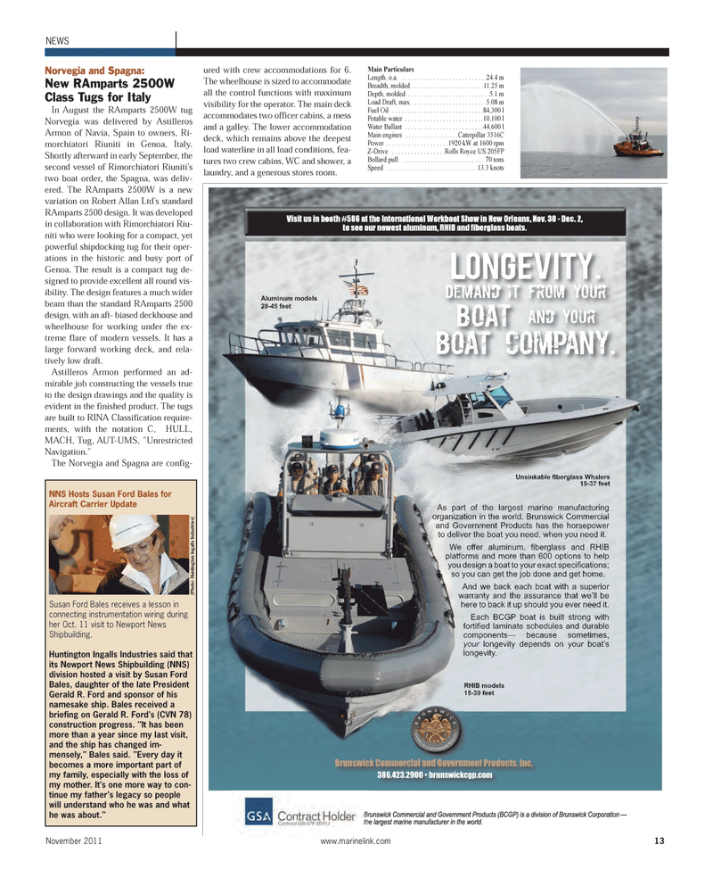 Maritime Reporter Magazine, page 13,  Nov 2011
