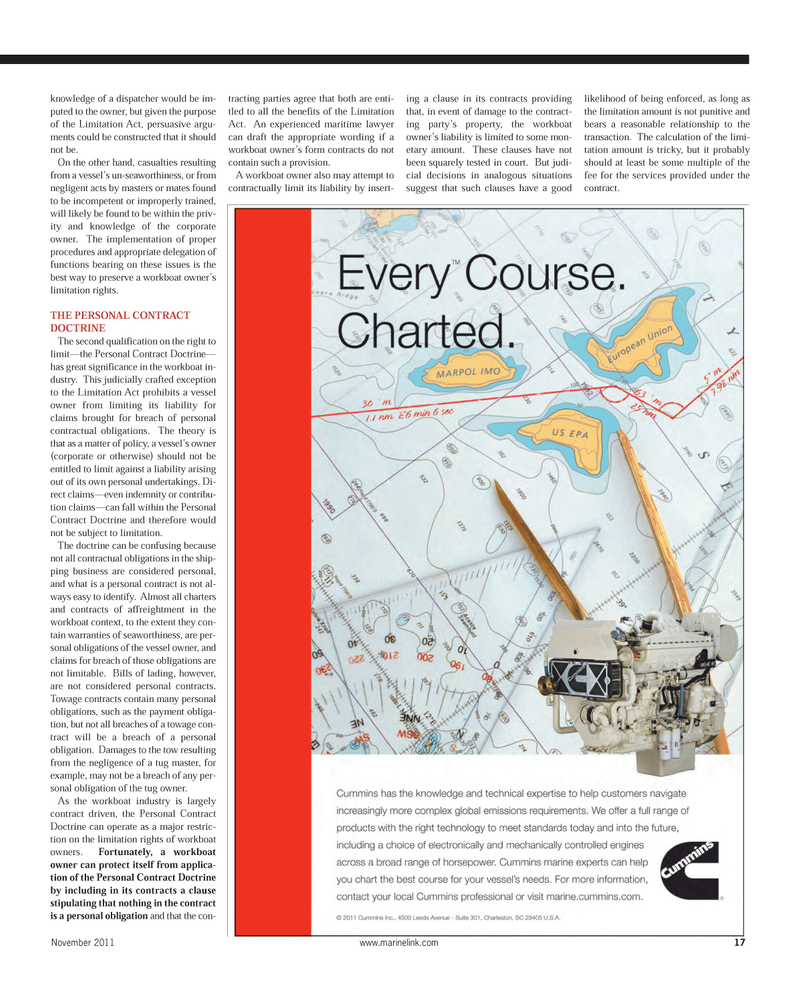 Maritime Reporter Magazine, page 17,  Nov 2011