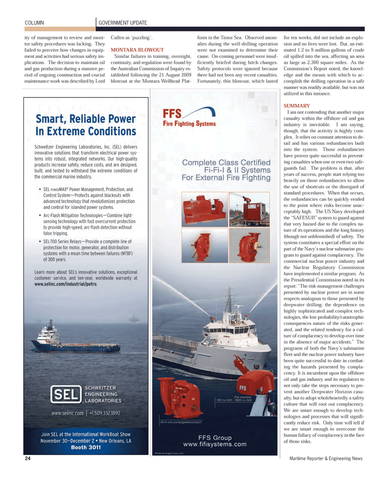 Maritime Reporter Magazine, page 24,  Nov 2011