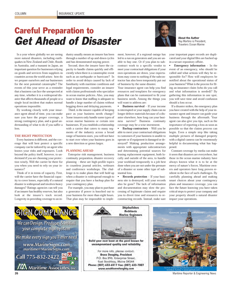 Maritime Reporter Magazine, page 26,  Nov 2011