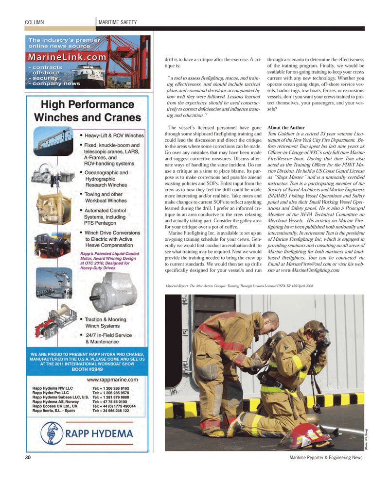 Maritime Reporter Magazine, page 30,  Nov 2011
