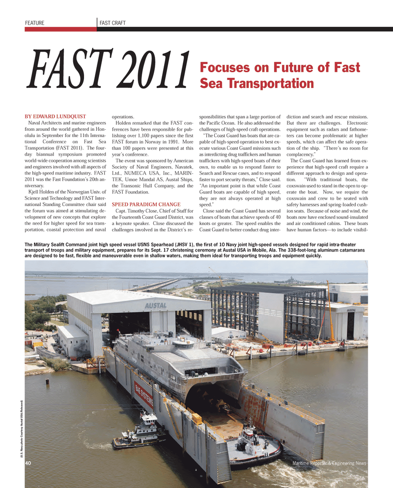 Maritime Reporter Magazine, page 40,  Nov 2011