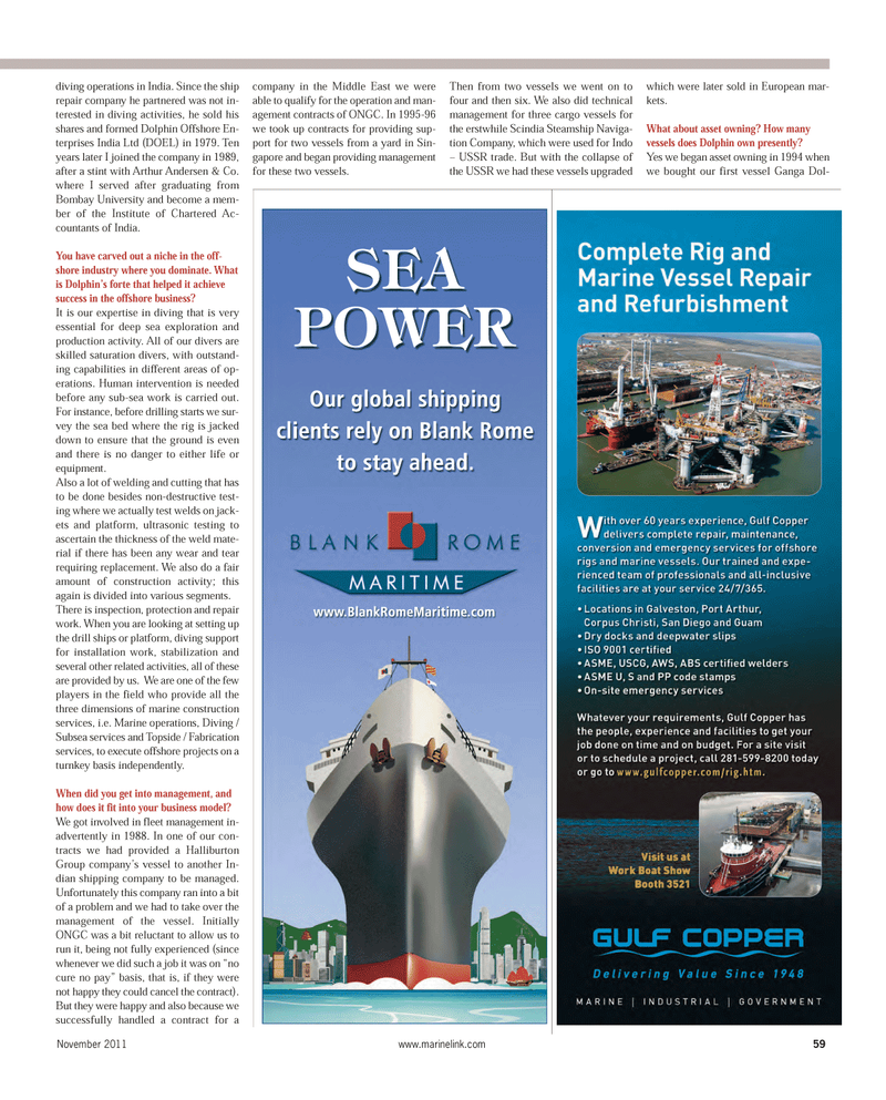 Maritime Reporter Magazine, page 59,  Nov 2011