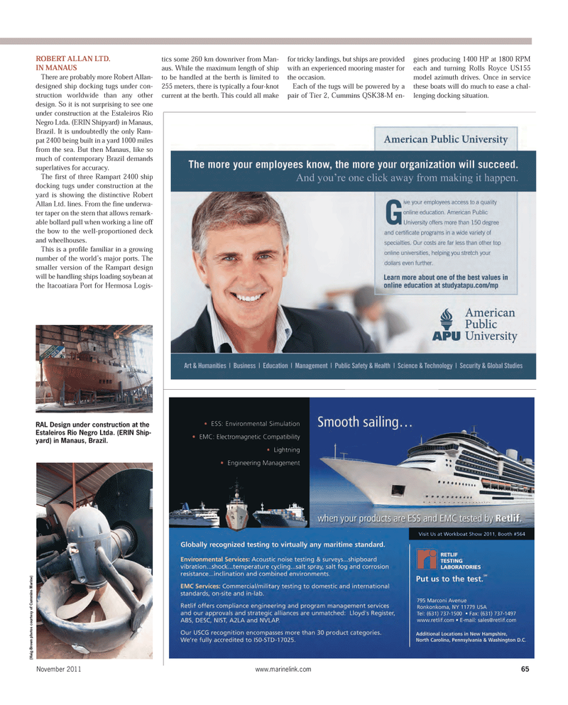 Maritime Reporter Magazine, page 65,  Nov 2011
