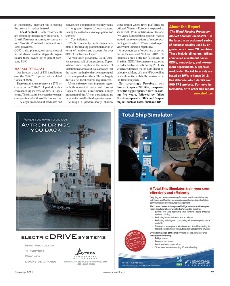 Maritime Reporter Magazine, page 75,  Nov 2011