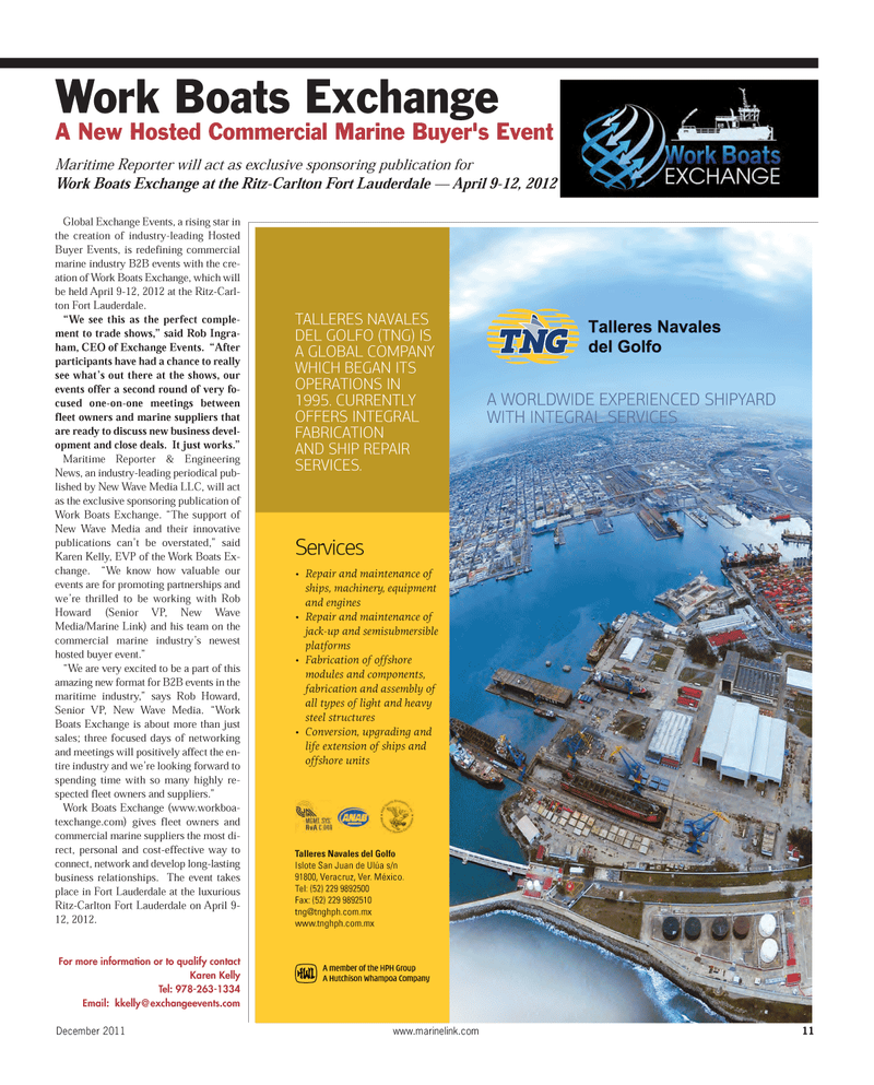 Maritime Reporter Magazine, page 11,  Dec 2011