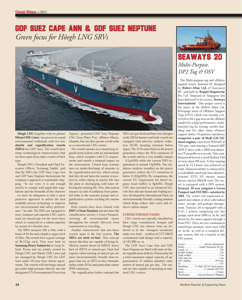 Maritime Reporter Magazine, page 24,  Dec 2011