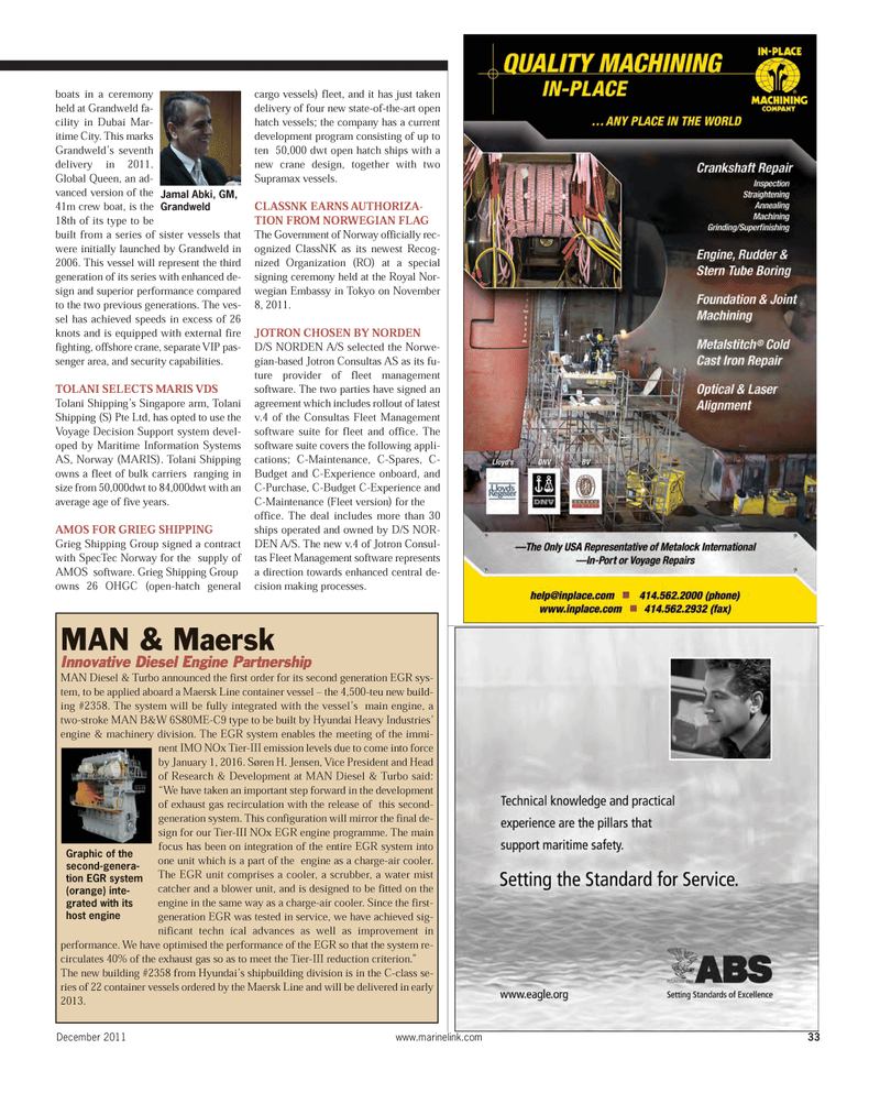 Maritime Reporter Magazine, page 33,  Dec 2011