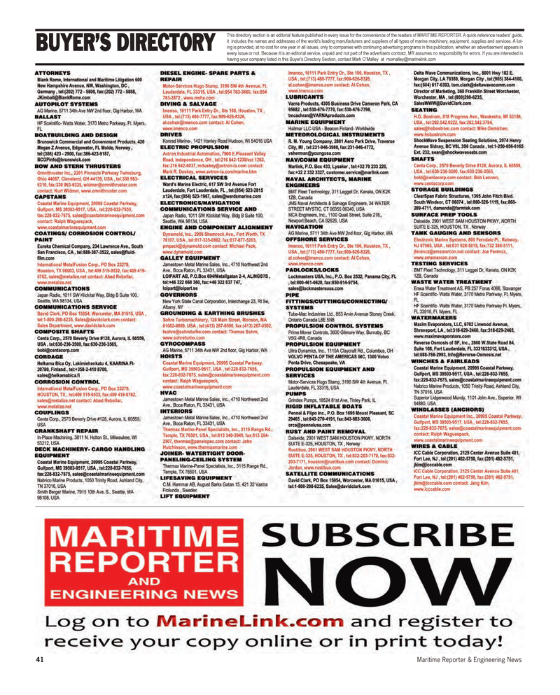 Maritime Reporter Magazine, page 41,  Dec 2011