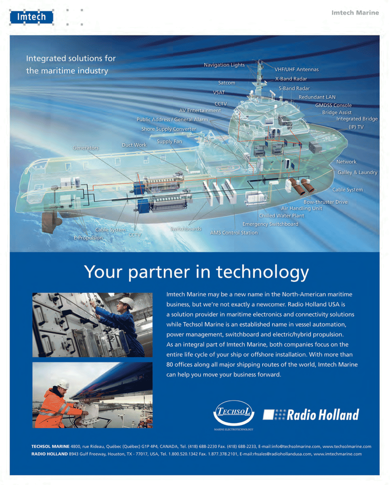 Maritime Reporter Magazine, page 3rd Cover,  Jan 2012