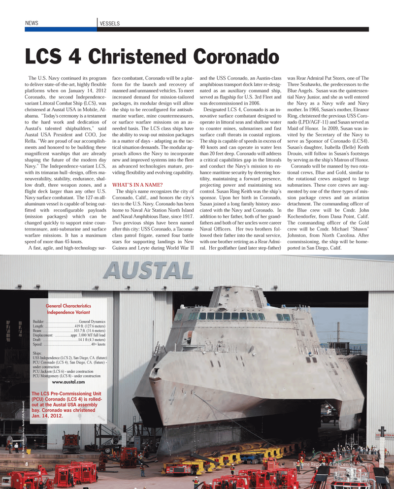 Maritime Reporter Magazine, page 8,  Feb 2012