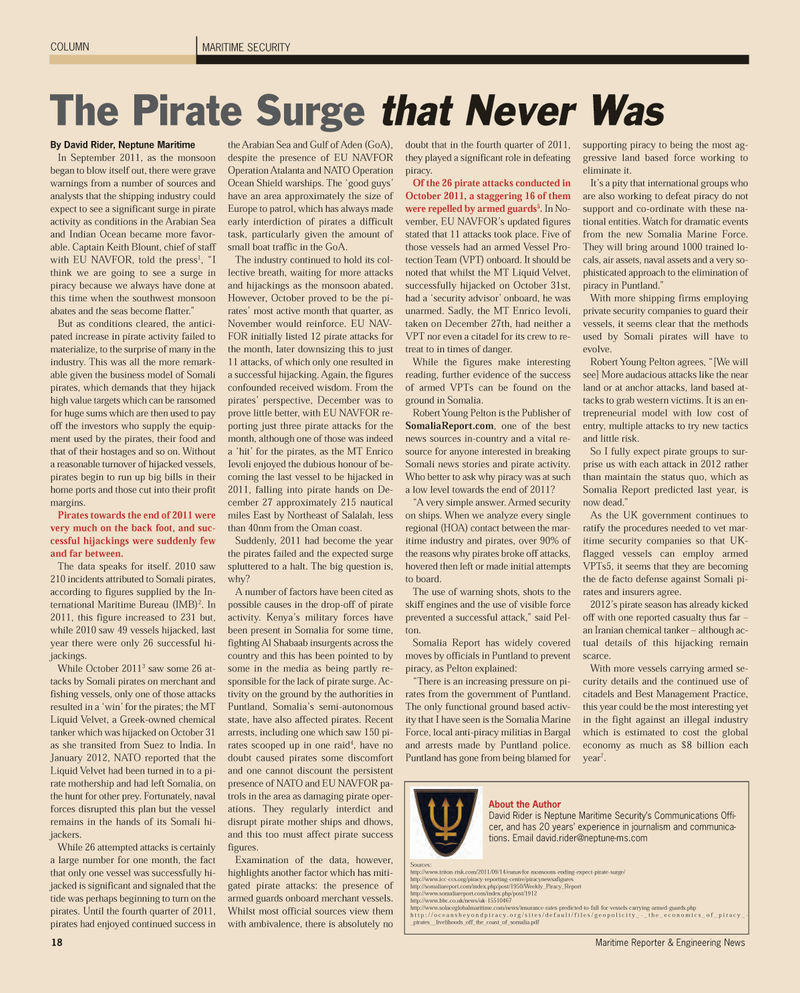 Maritime Reporter Magazine, page 18,  Feb 2012